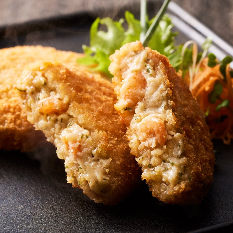 大阪「洋食Revo」エビクリームコロッケ（油調済）