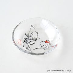 ハローキティ鳥獣戯画 ガラス小皿（弓遊び）〈1枚〉