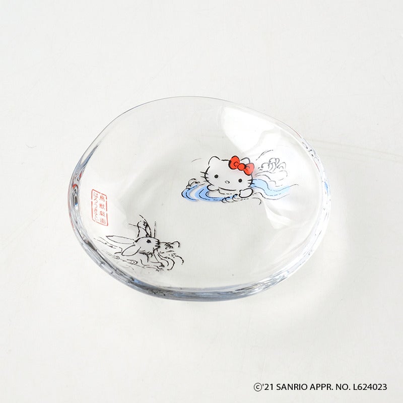 たち吉 ハローキティ鳥獣戯画 ガラス小皿（水遊び）〈1枚〉 通販 