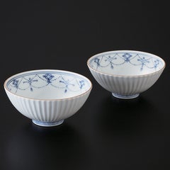 青華瓔珞文 夫婦茶碗