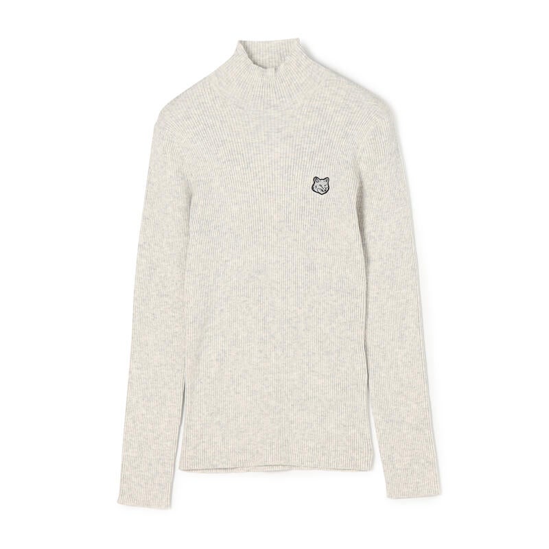 【Maison Kitsune】メゾン キツネ ボールド フォックスヘッド パッチ ファイン リブ タートルネック