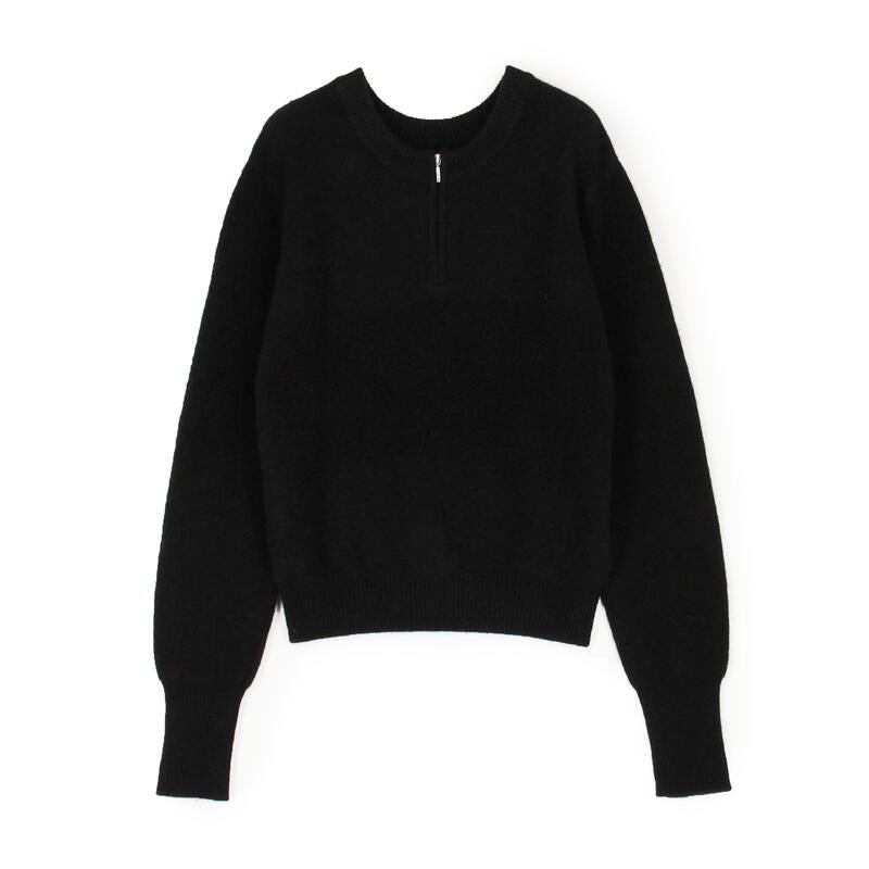 【CLANE】W FACE HALF ZIP YAK KNIT TOPS