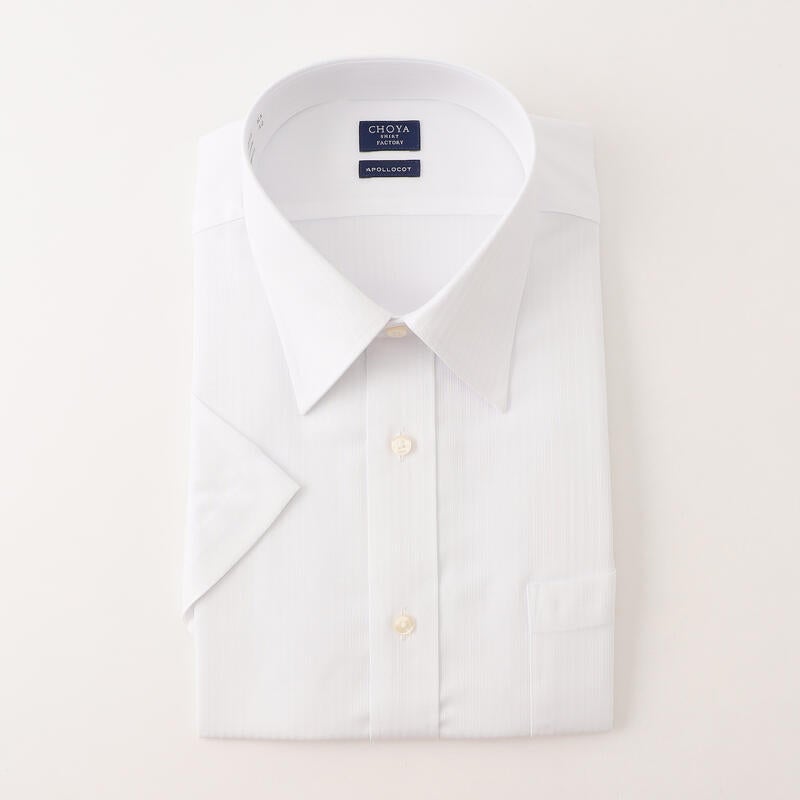 【日清紡アポロコット】綿100％形態安定ドビー半袖ワイシャツ レギュラーカラー