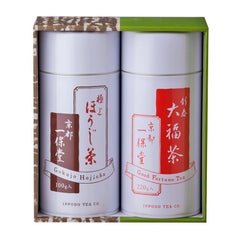 新春大福茶 220g 極上ほうじ茶 100g 大缶箱（FB2A8）