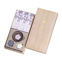 「ご進物 桐箱入り」宇野千代のお線香　淡墨の桜　桐箱浮きローソクセット
