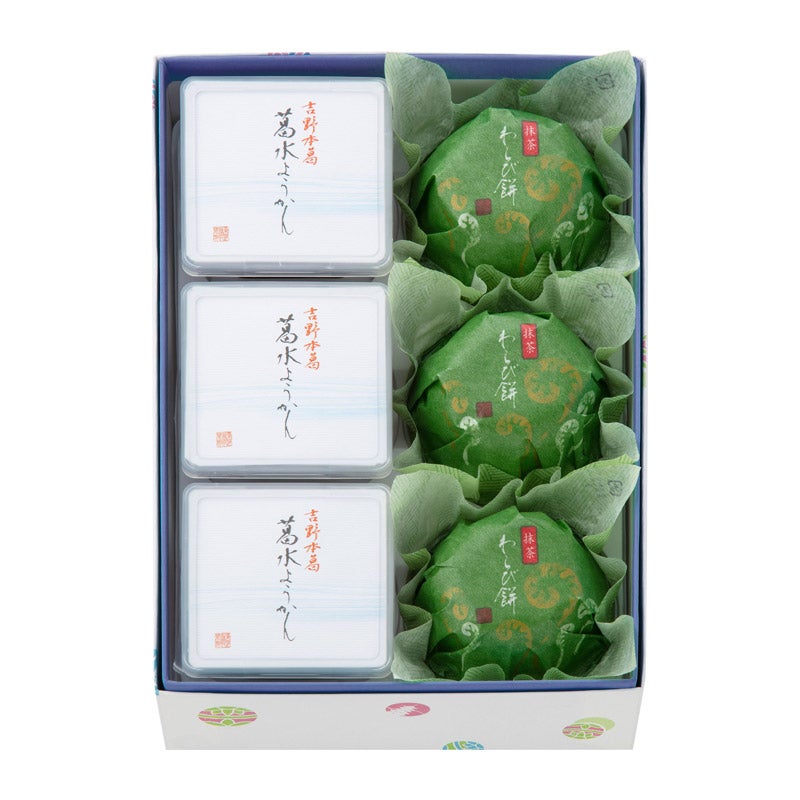 吉野本葛 葛水ようかん・抹茶わらび餅（6個入）