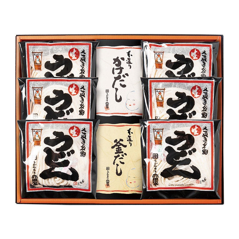 P011-272/うどん本陣山田家 純生讃岐うどんと2種類の本造りだしの詰合せ（C-6）