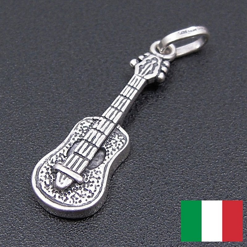 イタリア製アコースティックギターのシルバーチャーム（いぶし銀）　CHARMS＆Co.：　Made in Italy