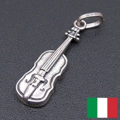 イタリア製バイオリンのシルバーチャーム（いぶし銀）　CHARMS＆Co.：　Made in Italy