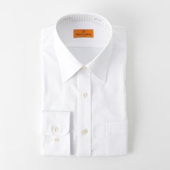 綿100％形態安定 ドビーストライプ柄長袖ワイシャツ レギュラーカラー