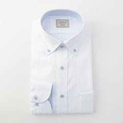 【AIR CLO DRY/吸水速乾】綿100％形態安定長袖ワイシャツ ショートボタンダウン