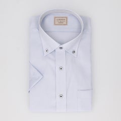 【AIR CLO COOL】綿100％形態安定ドビー柄半袖ワイシャツ ショートボタンダウン