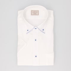 【AIR CLO COOL】綿100％形態安定ドビー半袖ワイシャツ マイターショートボタンダウン