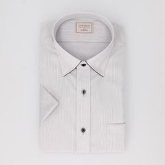 【AIR CLO COOL】綿100％形態安定ドビー半袖ワイシャツ ショートスナップダウン