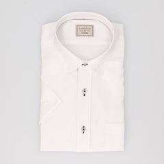 【AIR CLO COOL】綿100％形態安定ドビー半袖ワイシャツ EXショートスナップダウン