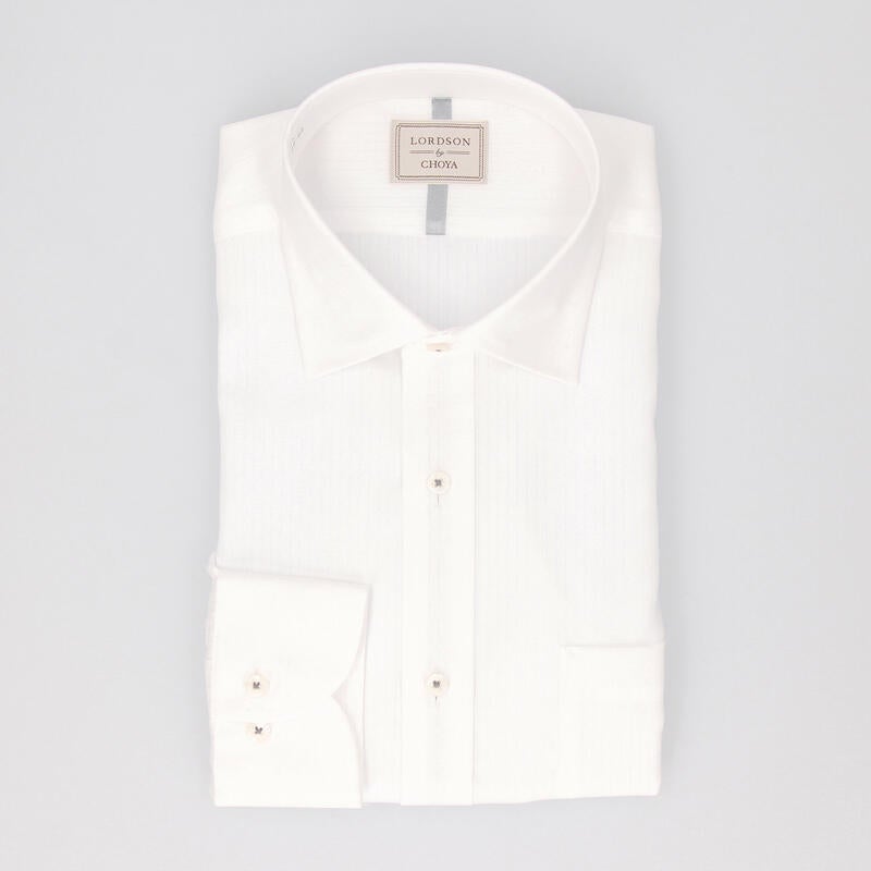 綿100％形態安定長袖ワイシャツ セミワイドカラー