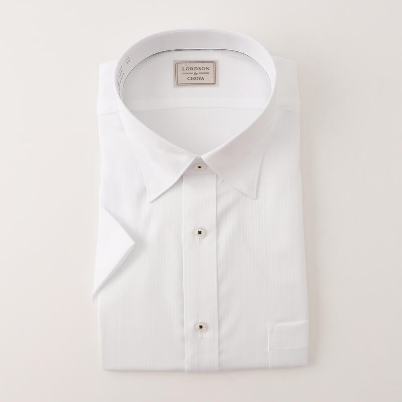 【AIR CLO DRY/吸水速乾】綿100％形態安定ドビー半袖ワイシャツ ショートスナップダウン
