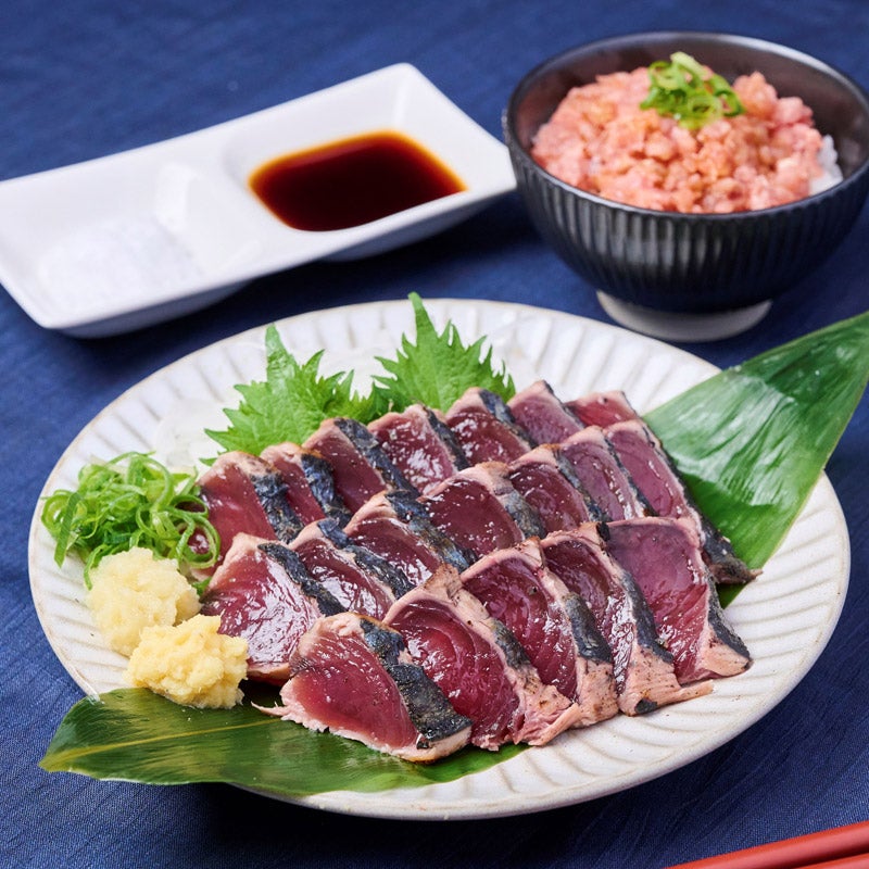 ●一本釣鰹たたきと天然まぐろたたきの詰合せ【8月8日（金）以降お届け】