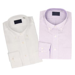 【有名メーカー】綿100％形態安定長袖ワイシャツ2点 お楽しみ袋