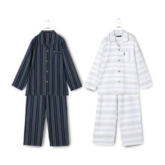 【夏用】綿100％サッカー素材長袖テーラードパジャマ2点セットお楽しみ袋