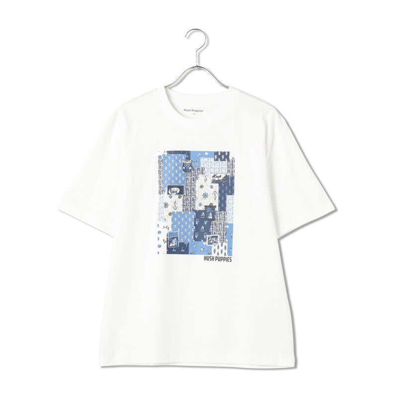 ハッシュパピー(アパレル) パッチワーク風プリントTシャツ 035A2