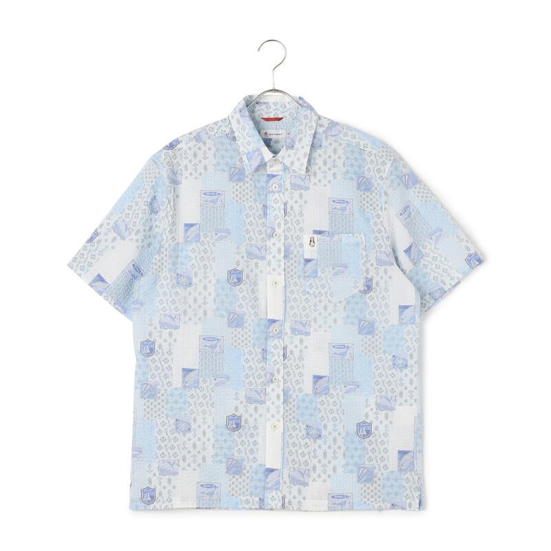 【Blue Line】JAPAN FABRIC/リップルマリンPT半袖シャツ 04539
