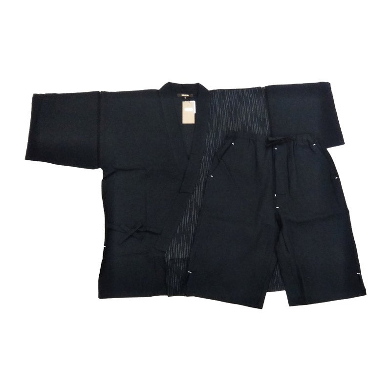 コムサメン（洋品） しじら無地×絣ストライプ柄甚平 CMJ248132