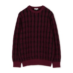 【日本製】ウール100％ジャカードクルーネックセーター