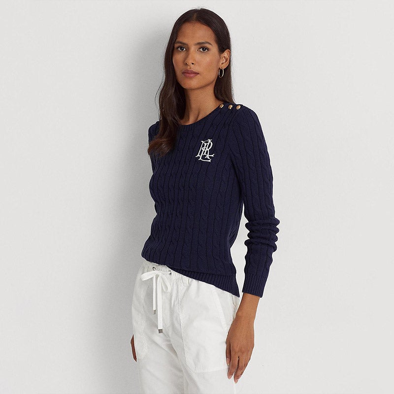 LAUREN RALPH LAUREN ボタントリム ケーブルニット セーター 通販