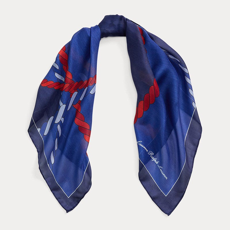 Lauren Ralph Lauren チェーンパターンスカーフ ラルフローレン Ralph Lauren スカーフ チェック柄 エンブレム