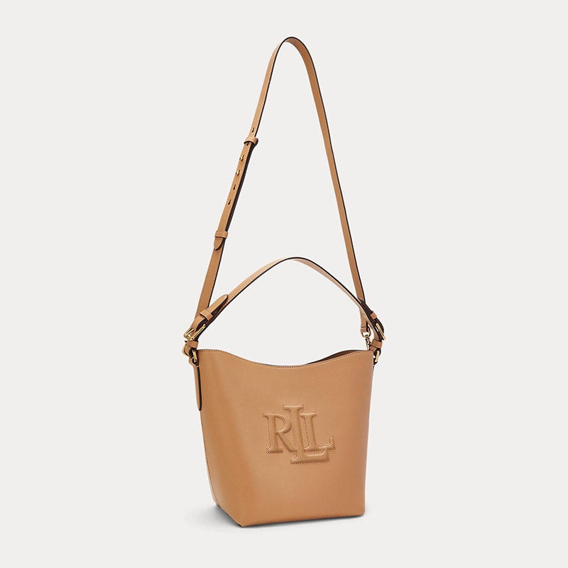 LAUREN RALPH LAUREN レザー ミディアム Witley バケット バッグ