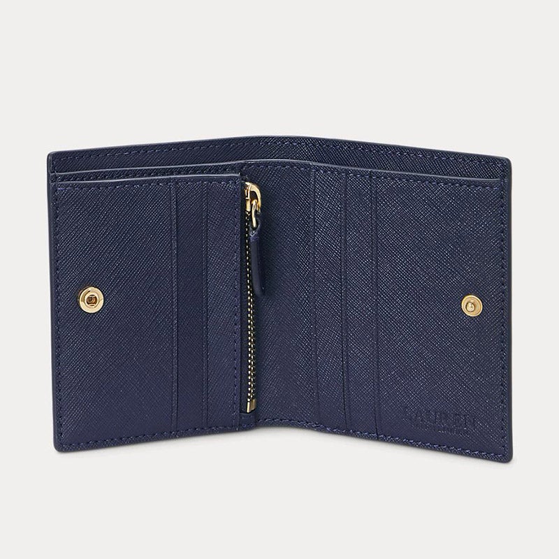 【Lauren Ralph Lauren】カラーブロック レザー ウォレット セール】 カラーブロック レザー コンパクト ウォレット （財布