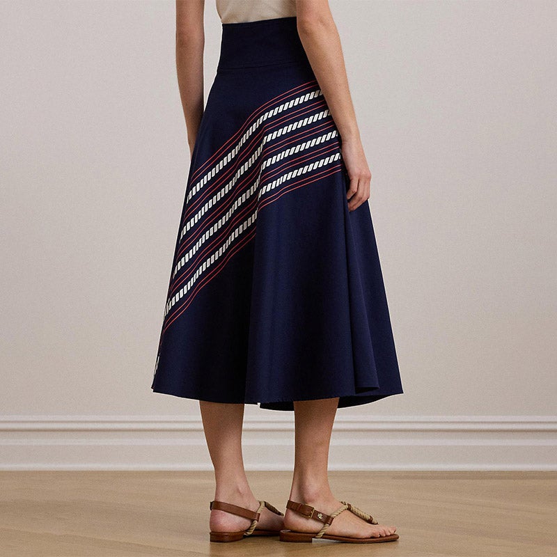 立体感◎*LAUREN RALPH LAUREN* ローププリント ミディ スカート ローレン ラルフ ローレン LAUREN RALPH LAUREN ローププリント