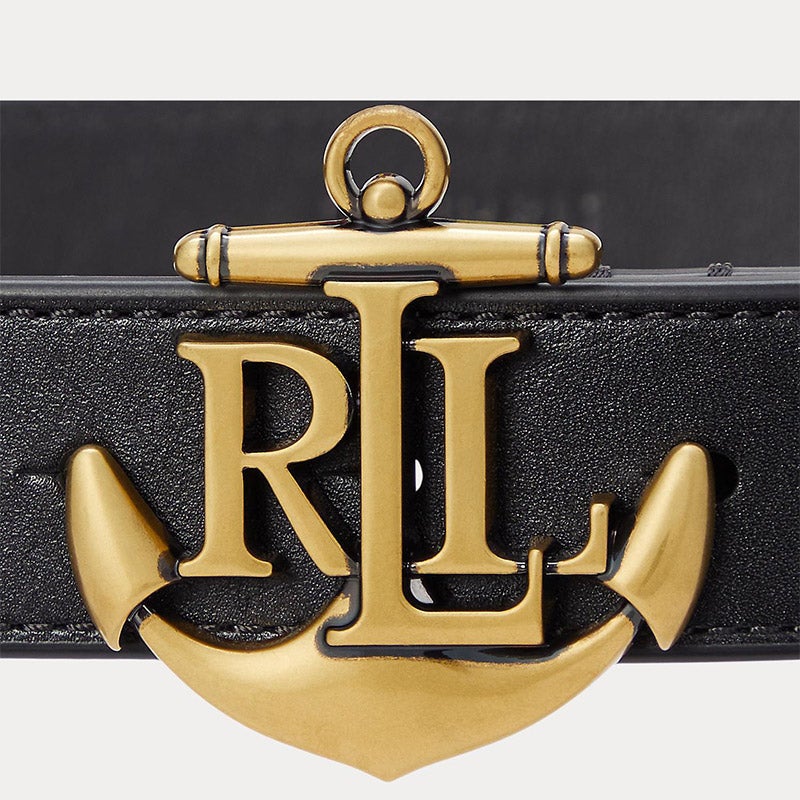 LAUREN RALPH LAUREN アンカーロゴ レザー スキニー ベルト 通販