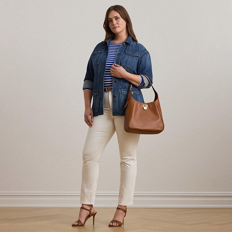 LAUREN RALPH LAUREN レザー ラージ Tanner ショルダー バッグ