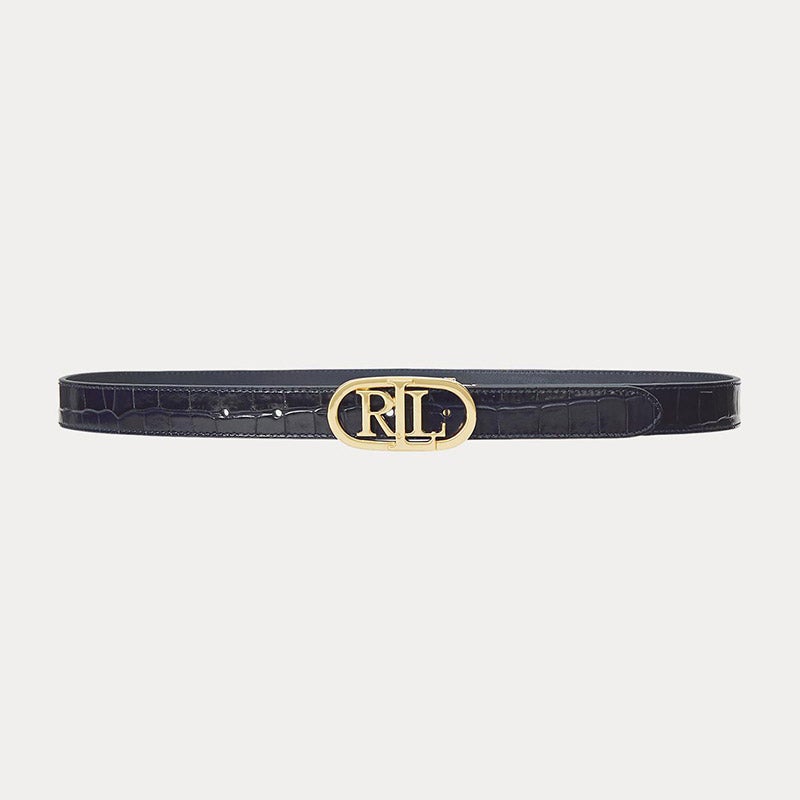 LAUREN RALPH LAUREN/ロゴプレートスキニーベルト LAUREN RALPH LAUREN アンカーロゴ レザー スキニー ベルト 通販