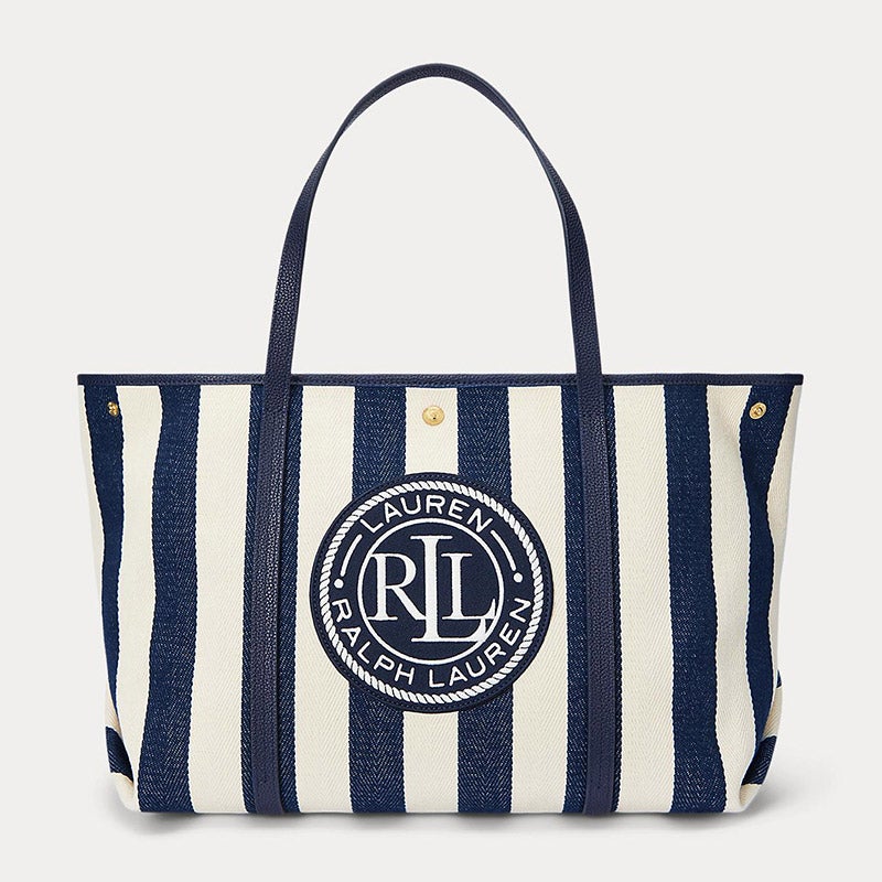 国内*Lauren Ralph Lauren* ヘリンボーン ラージ Emerie トート LAUREN RALPH LAUREN ストライプド ヘリンボーン ラージ Emerie