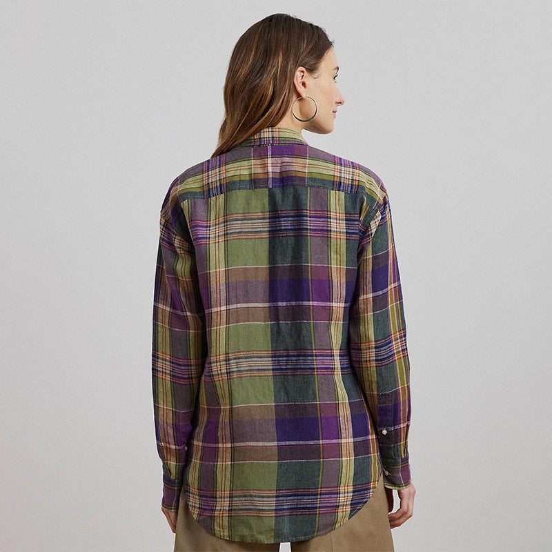 LAUREN RALPH LAUREN リラックス フィット チェック リネン