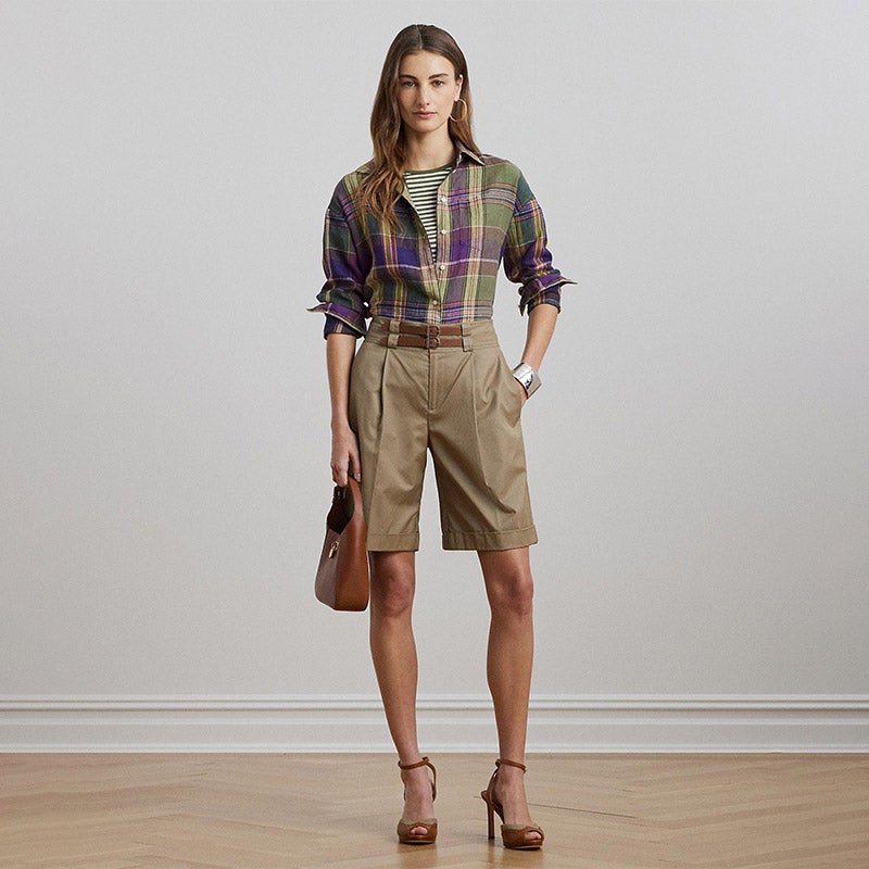 LAUREN RALPH LAUREN リラックス フィット チェック リネン
