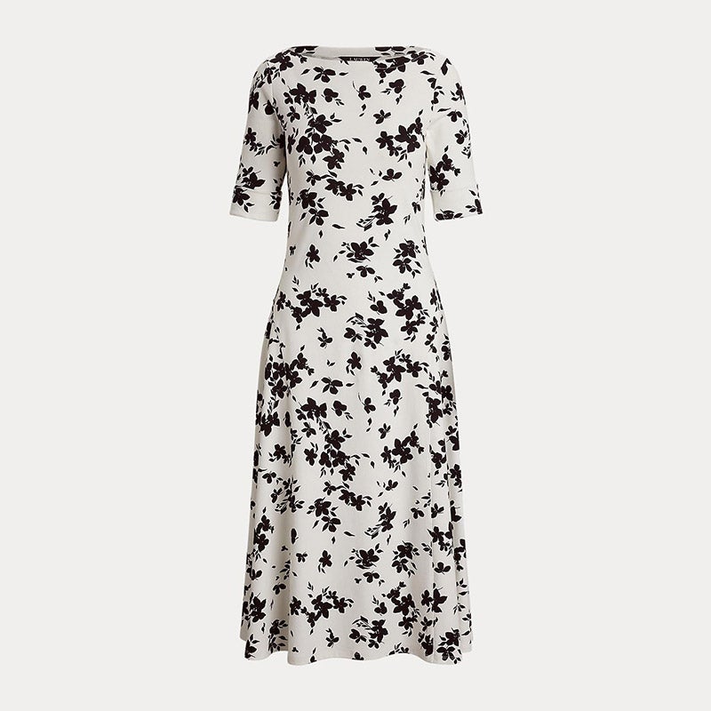 LAUREN RALPH LAUREN フローラル ストレッチ コットン ミディ