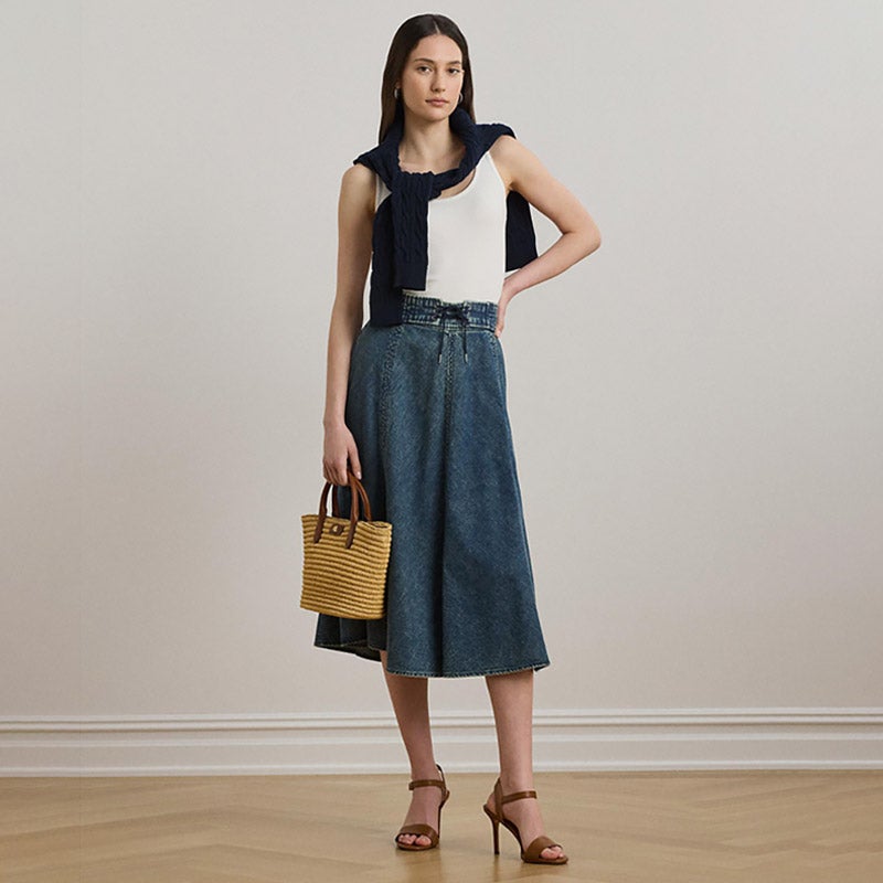 ローレンラルフローレン人気 ミディスカートラッピング無料 ローレン ラルフ ローレン LAUREN RALPH LAUREN ローププリント