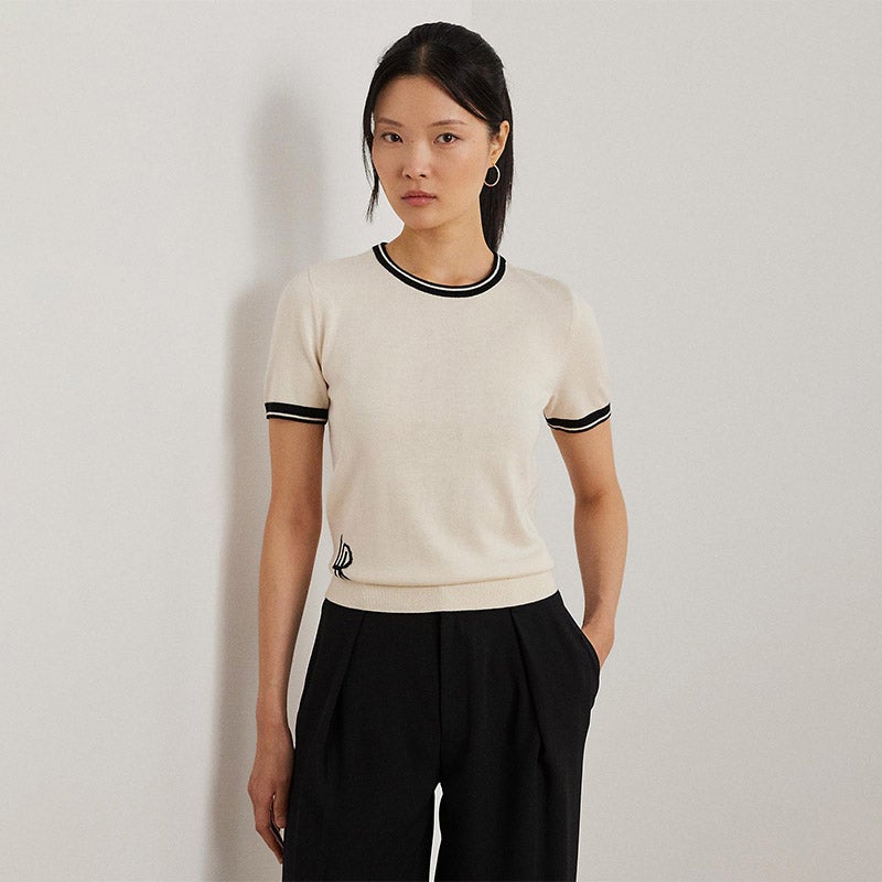 【ギフト】 LAUREN RALPH LAUREN ツートーン ショートスリーブ セーター トップス