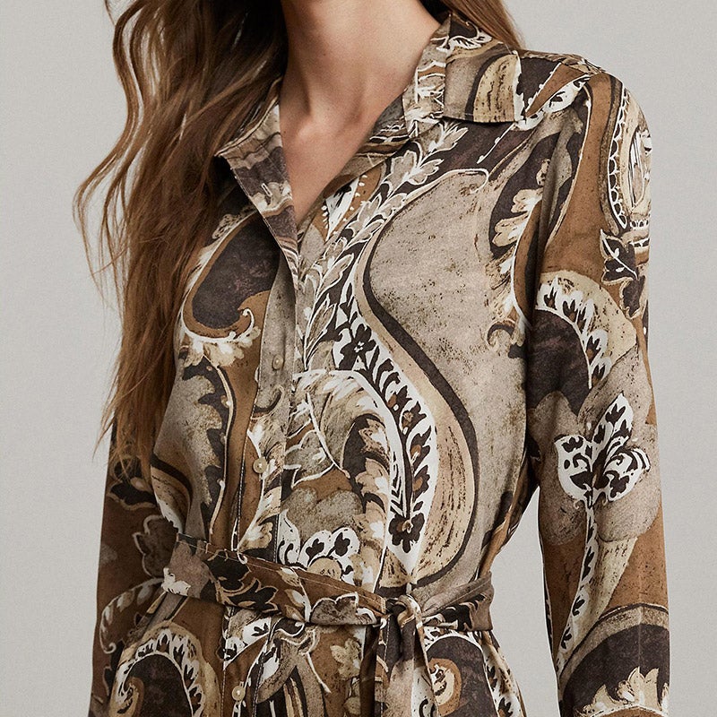 LAUREN RALPH LAUREN ペイズリー ツイル シャツドレス 通販