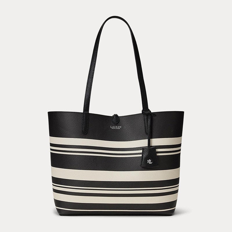 Ralph Lauren トートバッグ 黒 ◇Ralph Lauren（ラルフローレン）EMBROIDERY LARGE TOTE