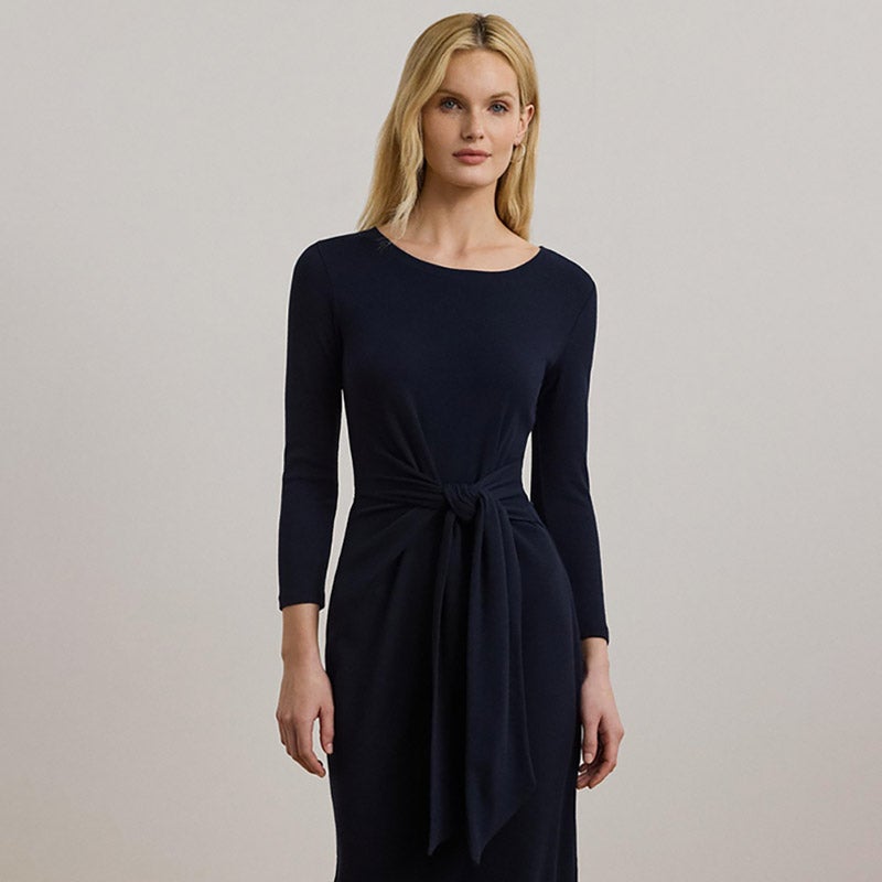 LAUREN RALPH LAUREN タイフロント コットンブレンド クルー
