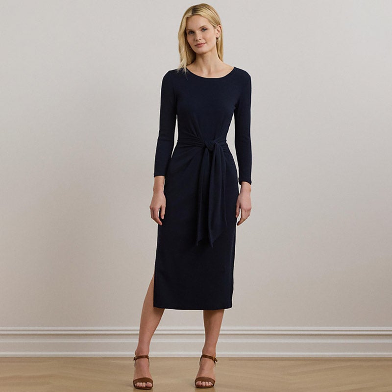 LAUREN RALPH LAUREN シルクドレス 2 ジオプリント ベルテッド クレープ ドレス | ラルフ ローレン