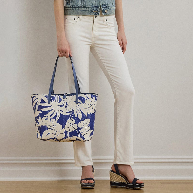 Lauren Ralph Laurenラージリバーシブルトートバッグ LAUREN RALPH LAUREN フェイクレザー ラージ リバーシブル