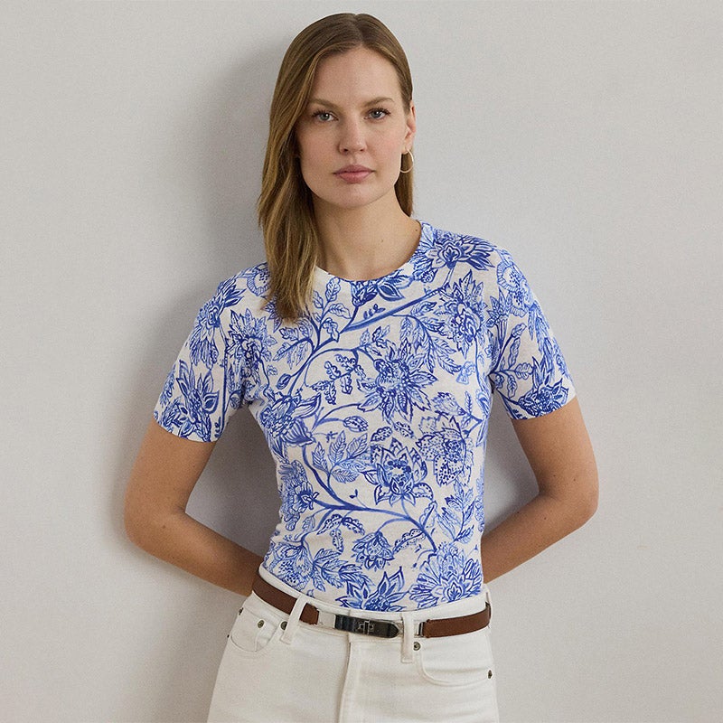 LAUREN RALPH LAUREN プリント ベルテッド クレープ キャンプ