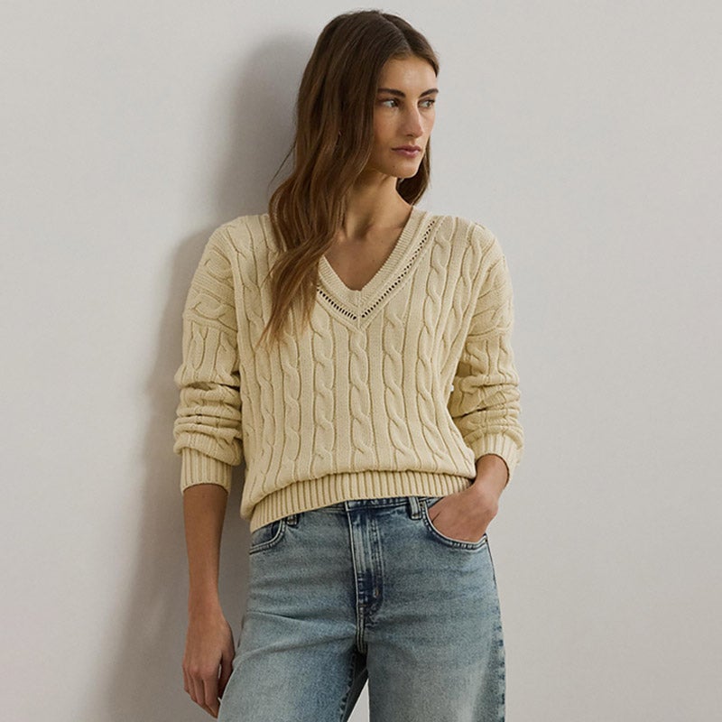LAUREN RALPH LAUREN ケーブルアンドポインテールニット