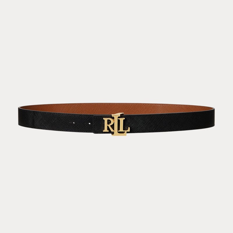 新品 ラルフローレン リバーシブル クロスハッチ レザーベルト RALPH LAUREN｜ロゴ リバーシブル クロスハッチ レザー ベルト